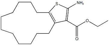 ethyl 2-amino-5,6,7,8,9,10,11,12,13,14-decahydro-4H-cyclotrideca[b]thiophene-3-carboxylate 结构式