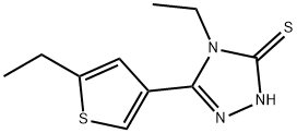 4-乙基-5-(5-乙基-3-噻吩)-4H-1,2,4-三唑-3-硫醇 结构式