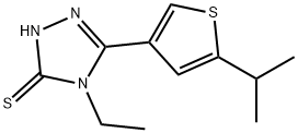 4-乙基-5-(5-异丙基噻吩-3-基)-4H-1,2,4-三唑-3-硫醇 结构式