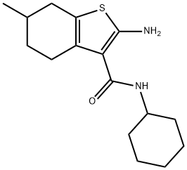 2-AMINO-N-CYCLOHEXYL-6-METHYL-4,5,6,7-TETRAHYDRO-1-BENZOTHIOPHENE-3-CARBOXAMIDE 结构式