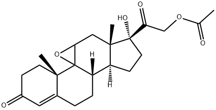 21-乙酰氧基-9Β,11Β-环氧-17Α-羟基孕甾-4-烯-3,20-二酮 结构式