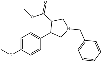 1-苄基-4-(4-甲氧基苯基)吡咯烷-3-羧酸甲酯 结构式