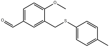 苯甲醛,4-甲氧基-3-(4-甲基苯基硫代甲基)- 结构式