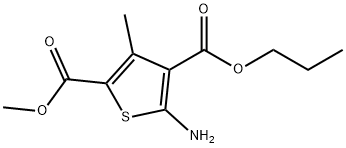 4-丙基5-氨基-3-甲基噻吩-2,4-二甲酸2-甲酯 结构式