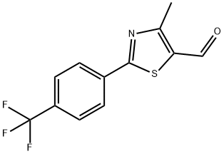 4-甲基-2-[4-(三氟甲基)苯基]-1,3-噻唑-5-甲醛 结构式