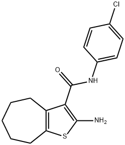 2-AMINO-N-(4-CHLOROPHENYL)-5,6,7,8-TETRAHYDRO-4H-CYCLOHEPTA[B]THIOPHENE-3-CARBOXAMIDE 结构式