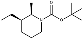 1-Piperidinecarboxylicacid,3-ethyl-2-methyl-,1,1-dimethylethylester,(2R,3R)-(9CI) 结构式