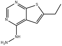 6-乙基-4-肼基噻吩并[2,3-D]嘧啶 结构式