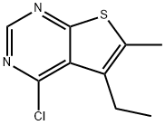 4-氯-5-乙基-6-甲基噻吩并[2,3-D]嘧啶 结构式