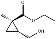 Cyclopropanecarboxylic acid, 2-(hydroxymethyl)-1-methyl-, ethyl ester, 结构式