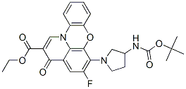 3H-Pyrido[3,2,1-kl]phenoxazine-2-carboxylicacid,6-[3-[[(1,1-dimethylethoxy)carbonyl]amino]-1-pyrrolidinyl]-5-fluoro-3-oxo-,ethylester(9CI) 结构式