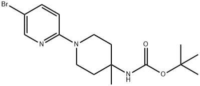 1-(5-bromo-pyridin-2-yl)-4-tert-butoxycarbonylamino-
4-methylpiperidine 结构式