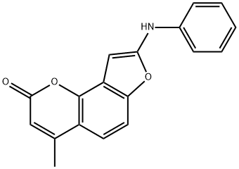 2H-Furo[2,3-h]-1-benzopyran-2-one,  4-methyl-8-(phenylamino)- 结构式