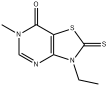 Thiazolo[4,5-d]pyrimidin-7(6H)-one, 3-ethyl-2,3-dihydro-6-methyl-2-thioxo- (9CI) 结构式