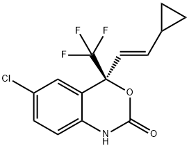 (S,E)-6-氯-4-(2-环丙乙烯)-4-(三氟甲基)-2H-3,1-苯并噁唑-2-酮 结构式