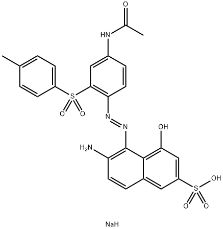 sodium 5-[[4-acetamido-2-[(p-tolyl)sulphonyl]phenyl]azo]-6-amino-4-hydroxynaphthalene-2-sulphonate  结构式