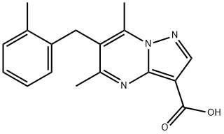 5,7-二甲基-6-(2-甲苄基)吡唑[1,5-A]嘧啶-3-羧酸 结构式