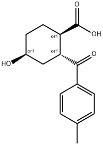 (1R,2R,4S)-REL-4-HYDROXY-2-(4-METHYL-BENZOYL)-CYCLOHEXANECARBOXYLIC ACID 结构式