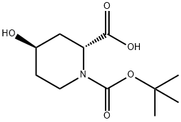 (2R,4R)-4-羟基-1,2-哌啶二甲酸 1-叔丁酯 结构式