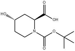 (2S,4S)-1-(叔丁氧羰基)-4-羟基哌啶-2-羧酸 结构式