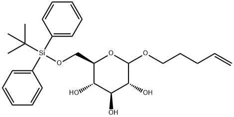 PENT-4-ENYL-6-O-T-BUTYLDIPHENYLSILYL-D-GLUCOPYRANOSIDE 结构式