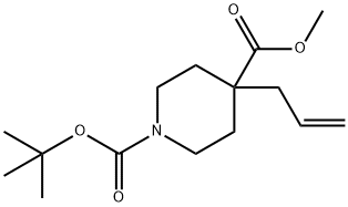 4-(2-丙烯-1-基)-1,4-哌啶二甲酸 1-叔丁酯 4-甲酯 结构式