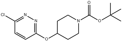 4-[(6-氯-3-哒嗪基)氧基]-1-哌啶羧酸叔丁酯 结构式