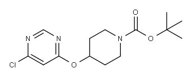 4-[(6-氯嘧啶-4-基)氧基]哌啶-1-羧酸叔丁酯 结构式