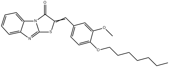 2-[4-(heptyloxy)-3-methoxybenzylidene][1,3]thiazolo[3,2-a]benzimidazol-3(2H)-one 结构式