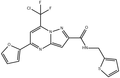 7-(氯二氟甲基)-5-(2-呋喃基)-N-(2-噻吩基甲基)吡唑并[1,5-A]嘧啶-2-甲酰胺 结构式