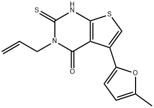 2,3-二氢-5-(5-甲基-2-呋喃基)-3-(2-丙烯基)-2-硫代噻吩并[2,3-D]嘧啶-4(1H)-酮 结构式