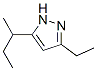 1H-Pyrazole,  3-ethyl-5-(1-methylpropyl)- 结构式