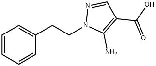 5-amino-1-(2-phenylethyl)-1H-pyrazole-4-carboxylic acid(SALTDATA: FREE) 结构式