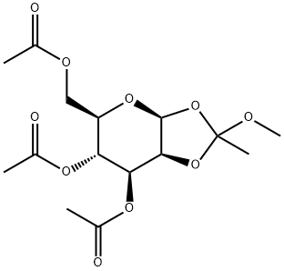 3,4,6-O-三乙酰基-BETA-D-吡喃甘露糖 1,2-(甲基原乙酸酯) 结构式