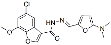 3-Benzofurancarboxylic  acid,  5-chloro-7-methoxy-,  [[5-(dimethylamino)-2-furanyl]methylene]hydrazide  (9CI) 结构式