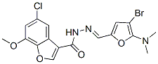 3-Benzofurancarboxylic  acid,  5-chloro-7-methoxy-,  [[4-bromo-5-(dimethylamino)-2-furanyl]methylene]hydrazide  (9CI) 结构式