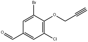 3-溴-5-氯-4-(2-丙炔氧基)苯甲醛 结构式