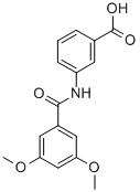 3-[(3,5-二甲氧苄基)氨基]-苯甲酸 结构式