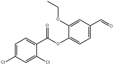 (2-乙氧基-4-甲烷酰-苯基)2,4-二氯苯甲酸酯 结构式