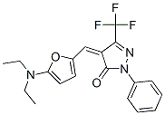 3H-Pyrazol-3-one,  4-[[5-(diethylamino)-2-furanyl]methylene]-2,4-dihydro-2-phenyl-5-(trifluoromethyl)- 结构式