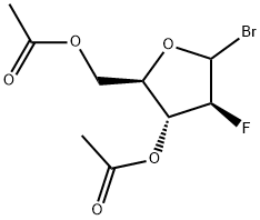 ((2R,3R,4S)-3-乙酰氧基-5-溴-4-氟四氢呋喃-2-基)乙酸甲酯 结构式