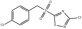 3-CHLORO-5-(4-CHLOROBENZYLSULFONYL)-1,2,4-THIADIAZOLE 结构式