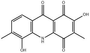 2,5-Dihydroxy-3,6-dimethyl-1,4,9(10H)-acridinetrione 结构式