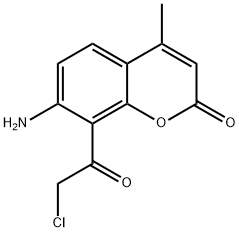 2H-1-Benzopyran-2-one,  7-amino-8-(chloroacetyl)-4-methyl-  (9CI) 结构式