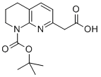 1-N-叔丁氧羰基-3,4-二氢-1,8-萘啶-7(2H)-乙酸 结构式