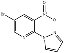 5-溴-3-硝基-2-(1H-吡唑-1-基)砒啶 结构式