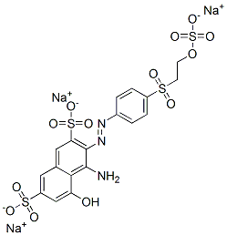 4-Amino-5-hydroxy-3-[[4-[[2-(sulfooxy)ethyl]sulfonyl]phenyl]azo]-2,7-naphthalenedisulfonic acid, sodium salt coupled with diazotized 2-amino-4-[[4-chloro-6-[[2-[2-[(2-chloroethyl) sulfonyl]ethoxy]ethyl]amino]-1,3,5-triazin-2-yl]amino]benzenesulfonic acid 结构式