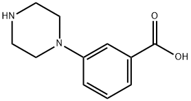 3-(1-哌嗪基)苯甲酸 结构式