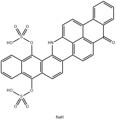 10,15-双(磺基氧基)蒽并[2,1,9-MNA]萘[2,3-H]吖啶-5(16H)-酮二钠盐 结构式