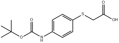 BOC-(4-氨基苯基硫代)乙酸 结构式